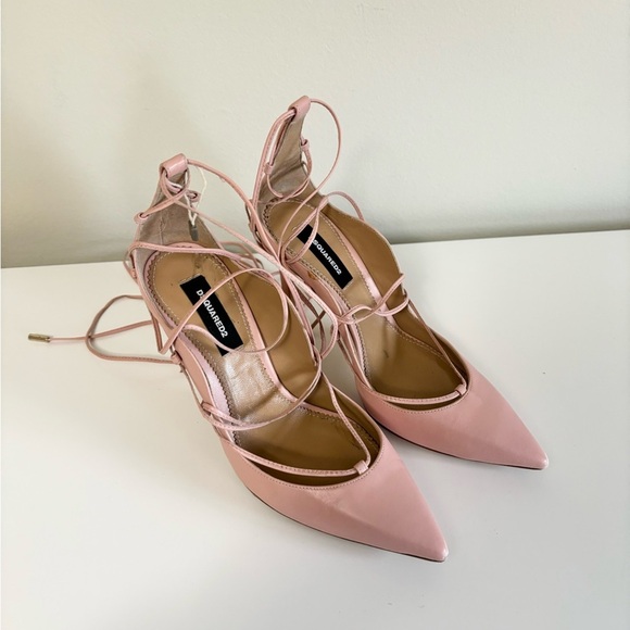Dsquared2 leather lasercut accents pimps pink size EU 36 leather US 5 - Picture 3 of 12
